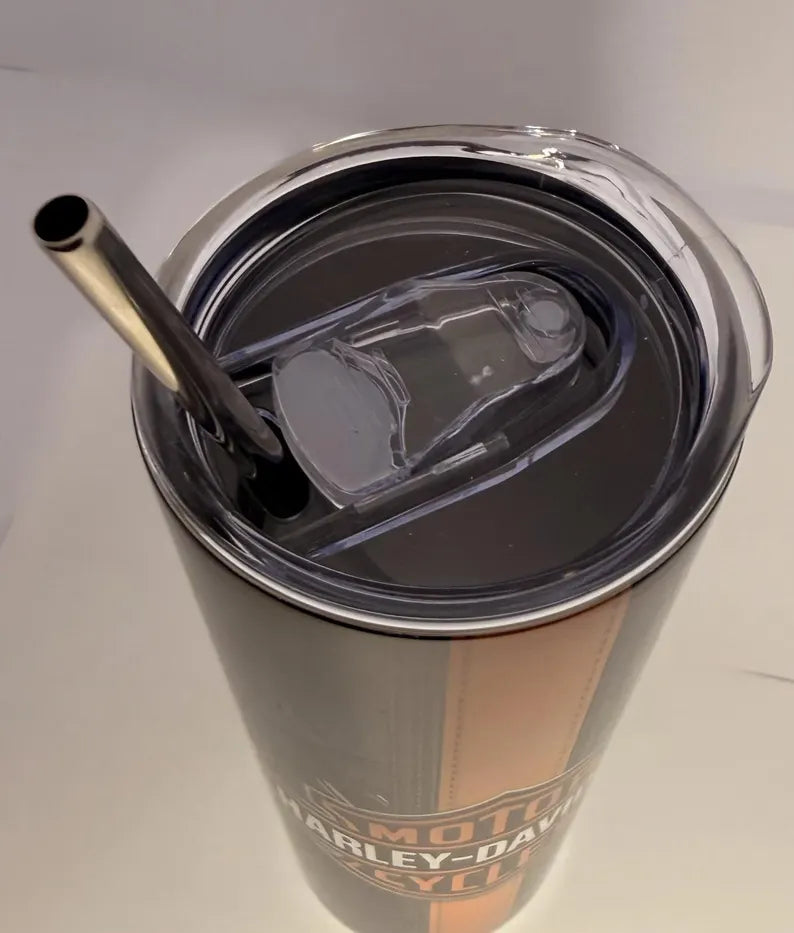 Harley Davidson motorcycle 20oz tumbler, Stainless Steel Tumbler with Lid, Biker gift