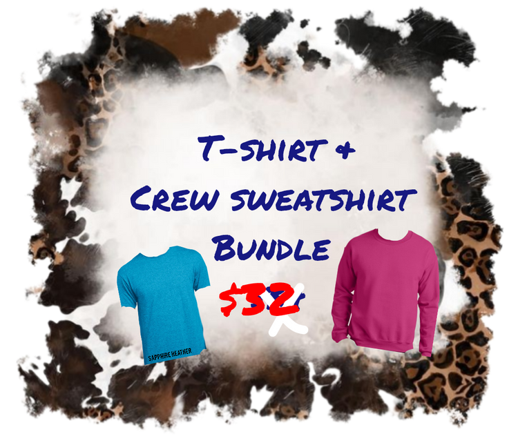 T-shirt and Crew Sweatshirt Bundle $32