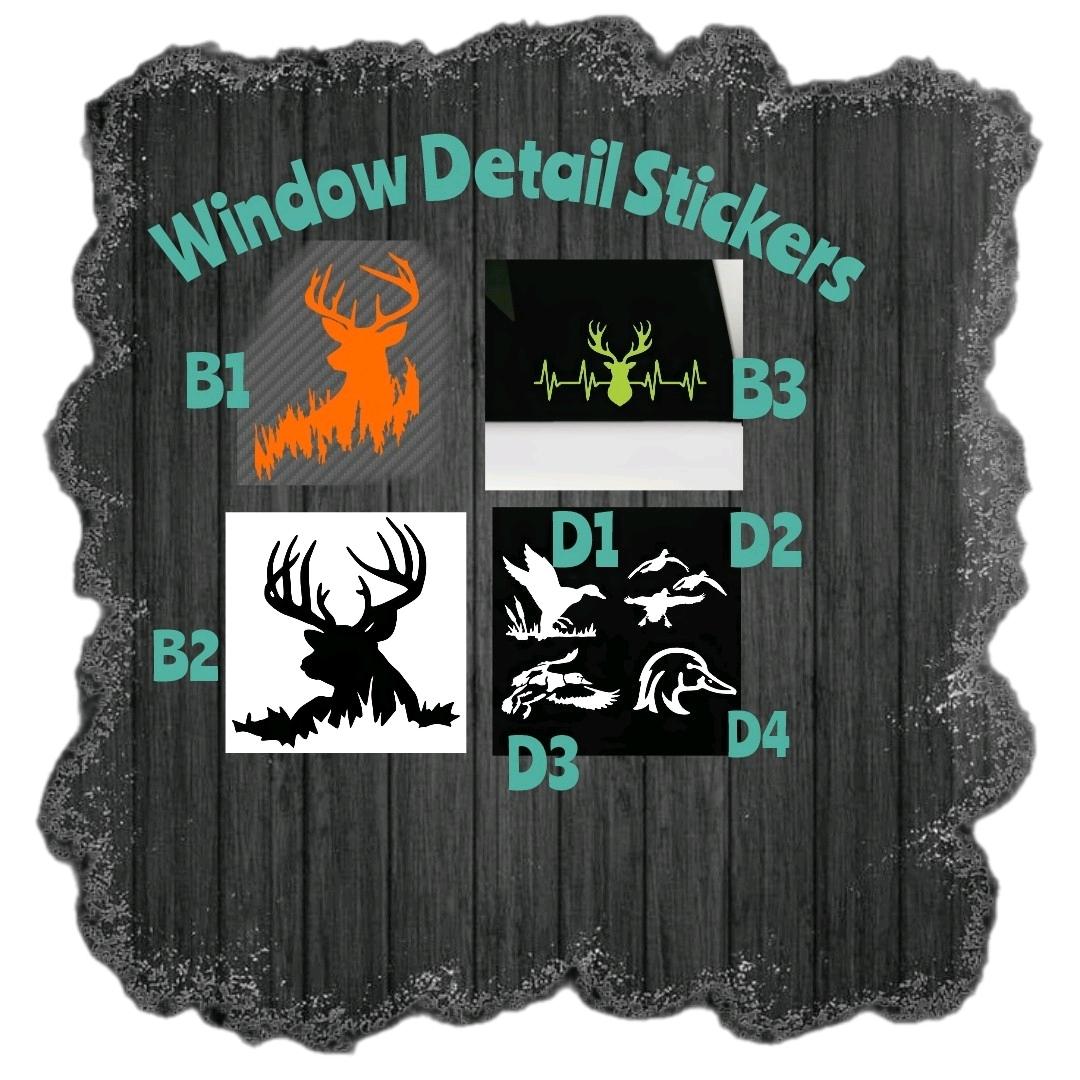 Hunting Detail Window Stickers - Decorative Vinyl Tiles Sticker