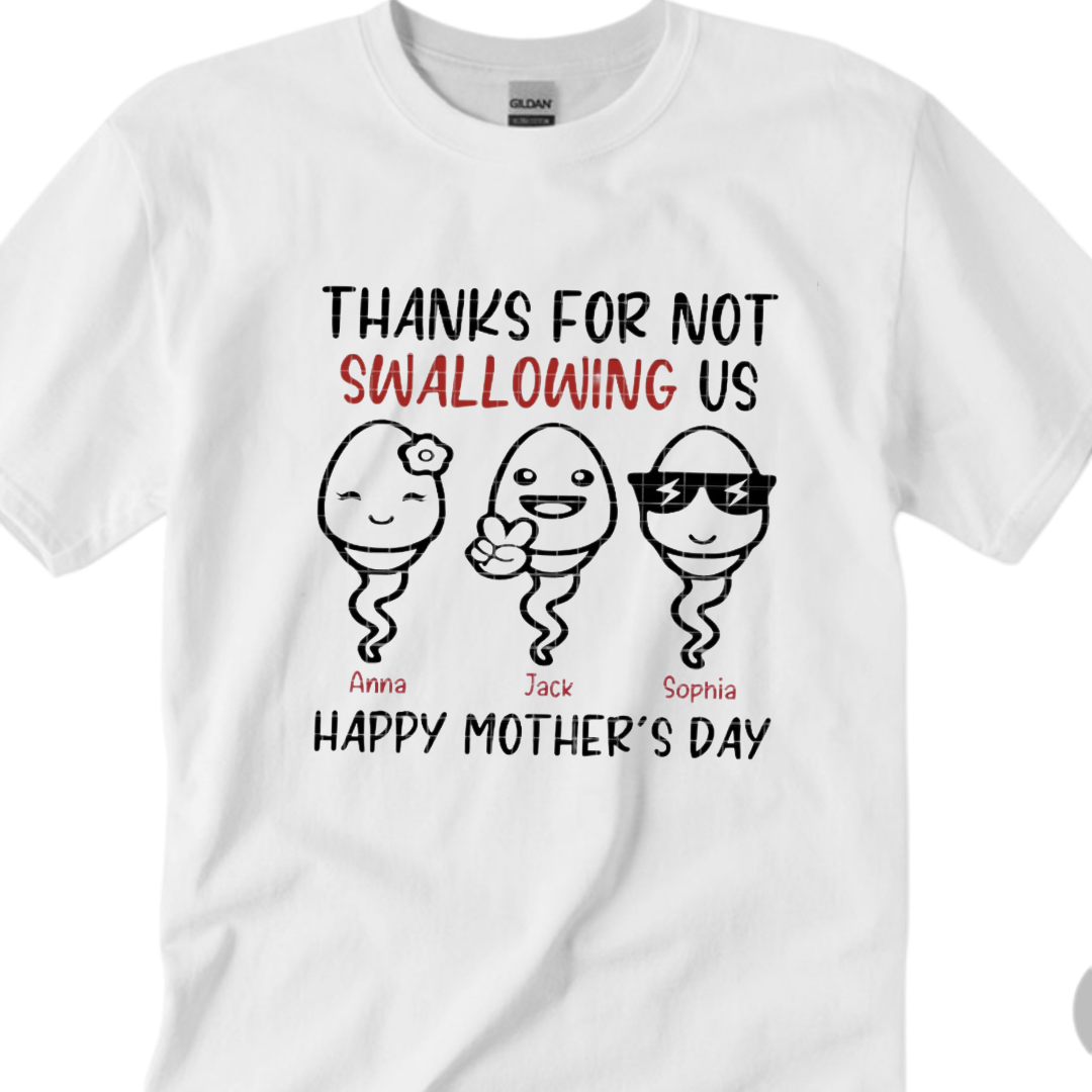 Mother's day humor t-shirt, Personalized with names, Softstyle gildan unisex size T-shirts shortsleeve
