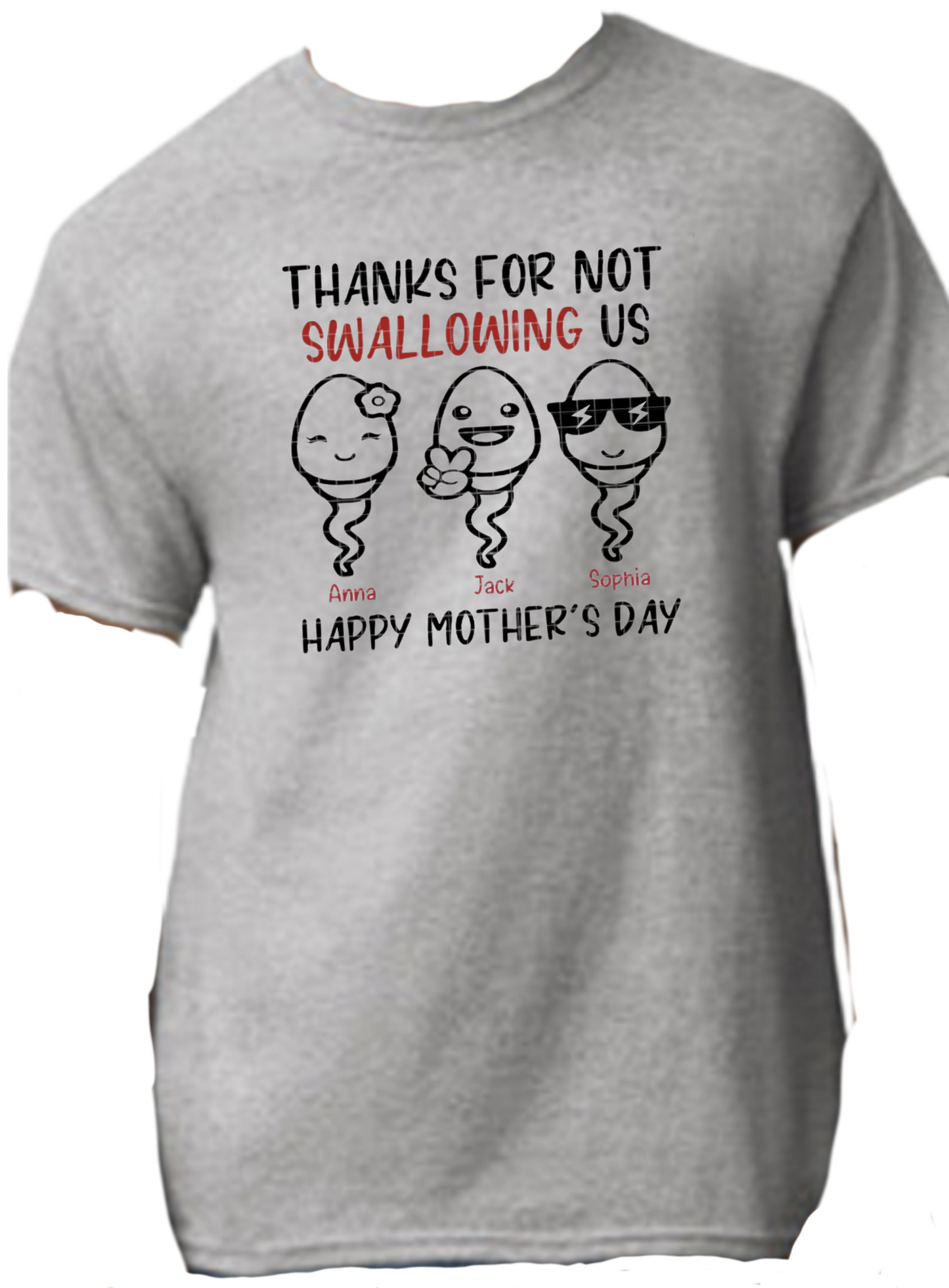 Mother's day humor t-shirt, Personalized with names, Softstyle gildan unisex size T-shirts shortsleeve
