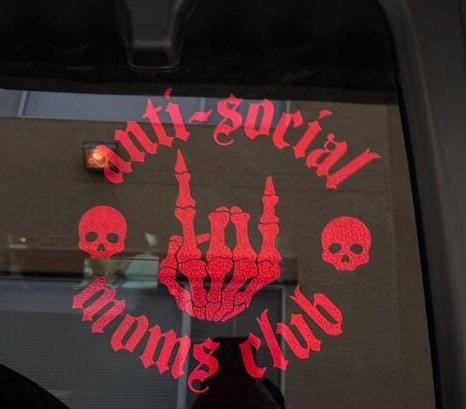 Anti-social moms club Decal sticker | Easy Application | Rearview Mirror Car Decal | Mirror Decal | Decal | Gift for Her | Car Mirror Decal