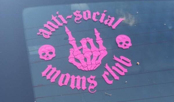 Anti-social moms club Decal sticker | Easy Application | Rearview Mirror Car Decal | Mirror Decal | Decal | Gift for Her | Car Mirror Decal