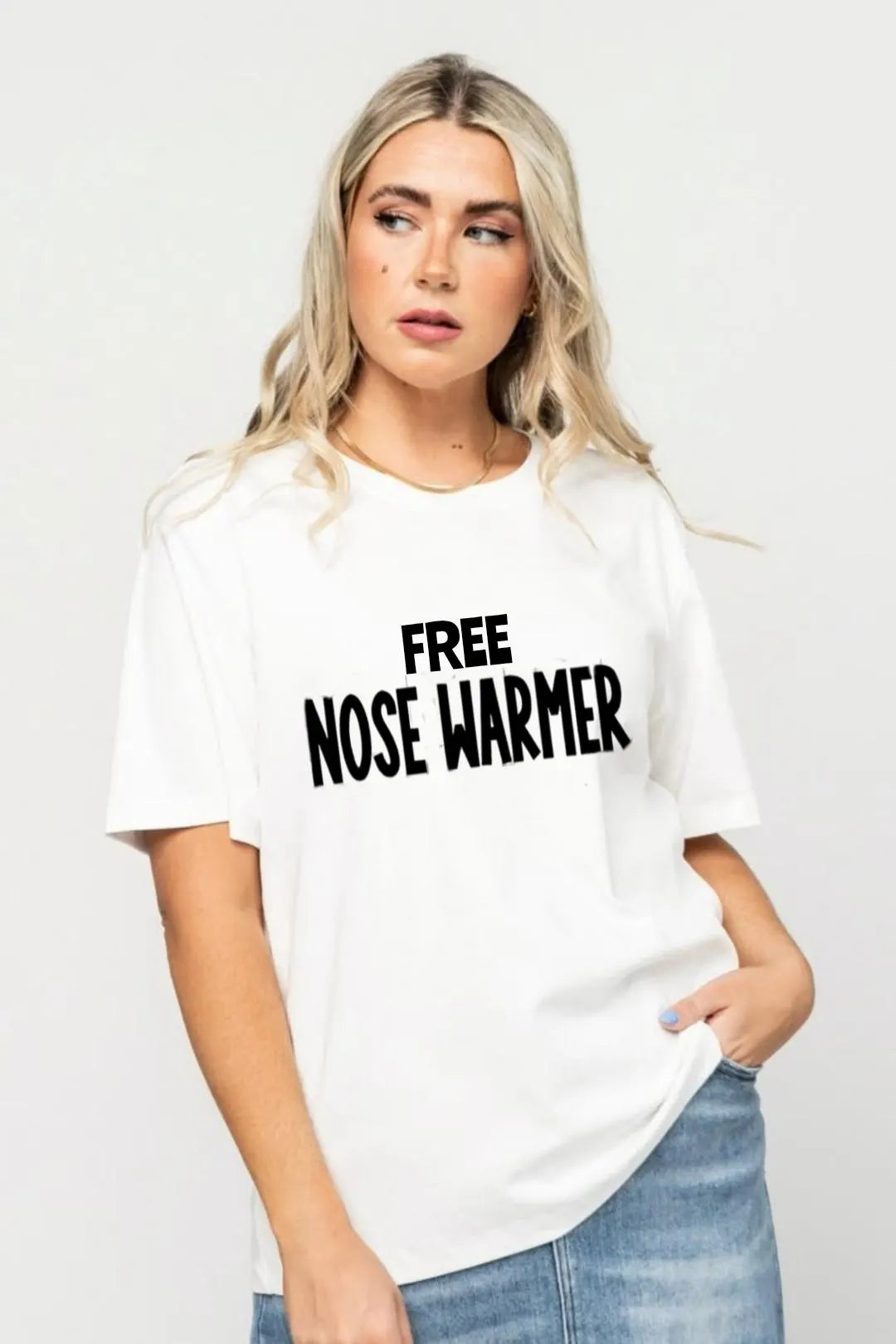 Free Nose Warmer shirt, Dirty Humor Tee, Adult Humor shirt, Gag Shirt, Inappropriate Tshirt, Woman Tee, Meme Shirt