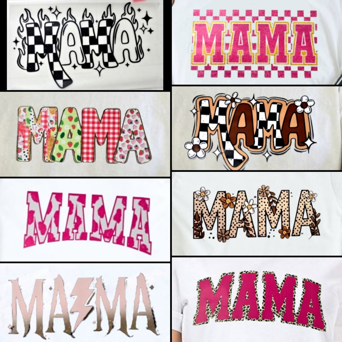 Mama DTF transfers, t-shirt transfers, tote bag transfers, Pillow DTF prints