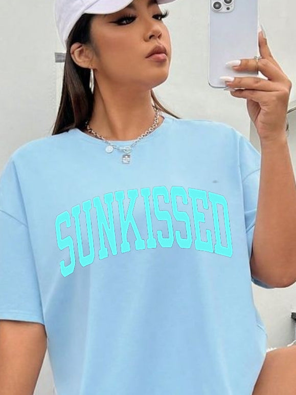 Sunkissed Women's Summer T-Shirts Soft Cotton Unisex Sizes - Womenswear, Top Comfort Casual Shortsleeve Crewneck T-shirt