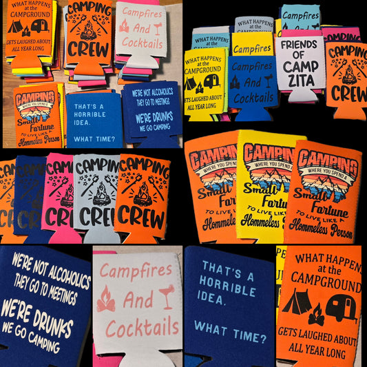 Camping Can Koozies 4pk