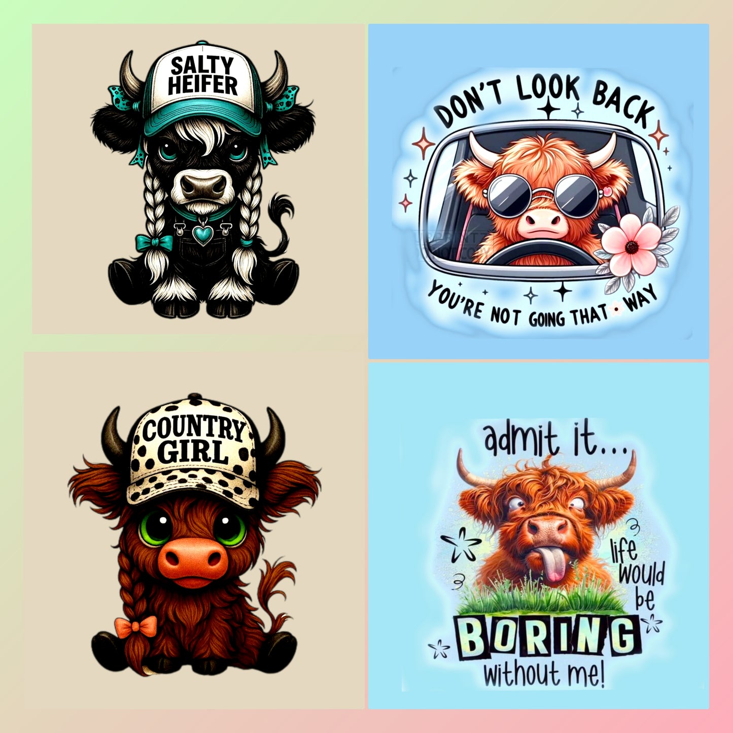 Highland Cows scented car fresheners and decor, gifts, co-worker gift,