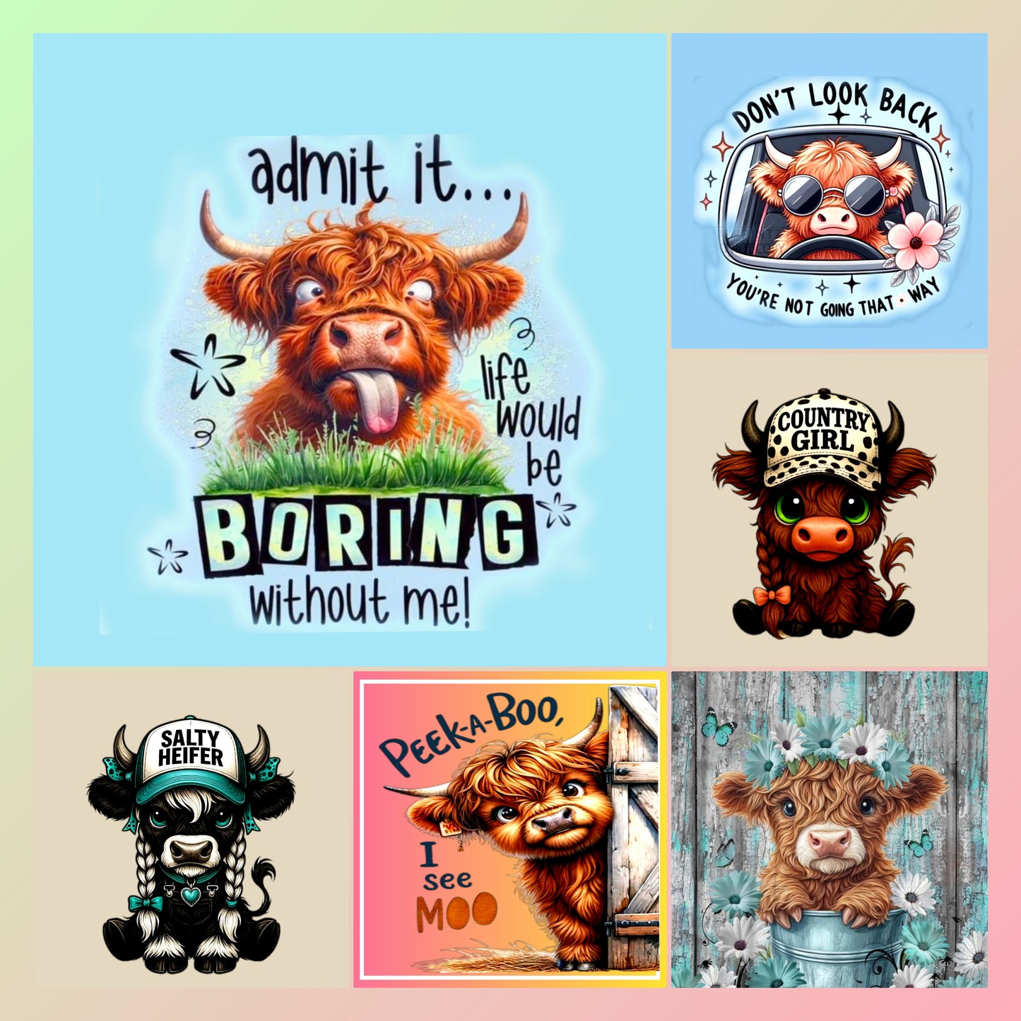 Highland Cows scented car fresheners and decor, gifts, co-worker gift,