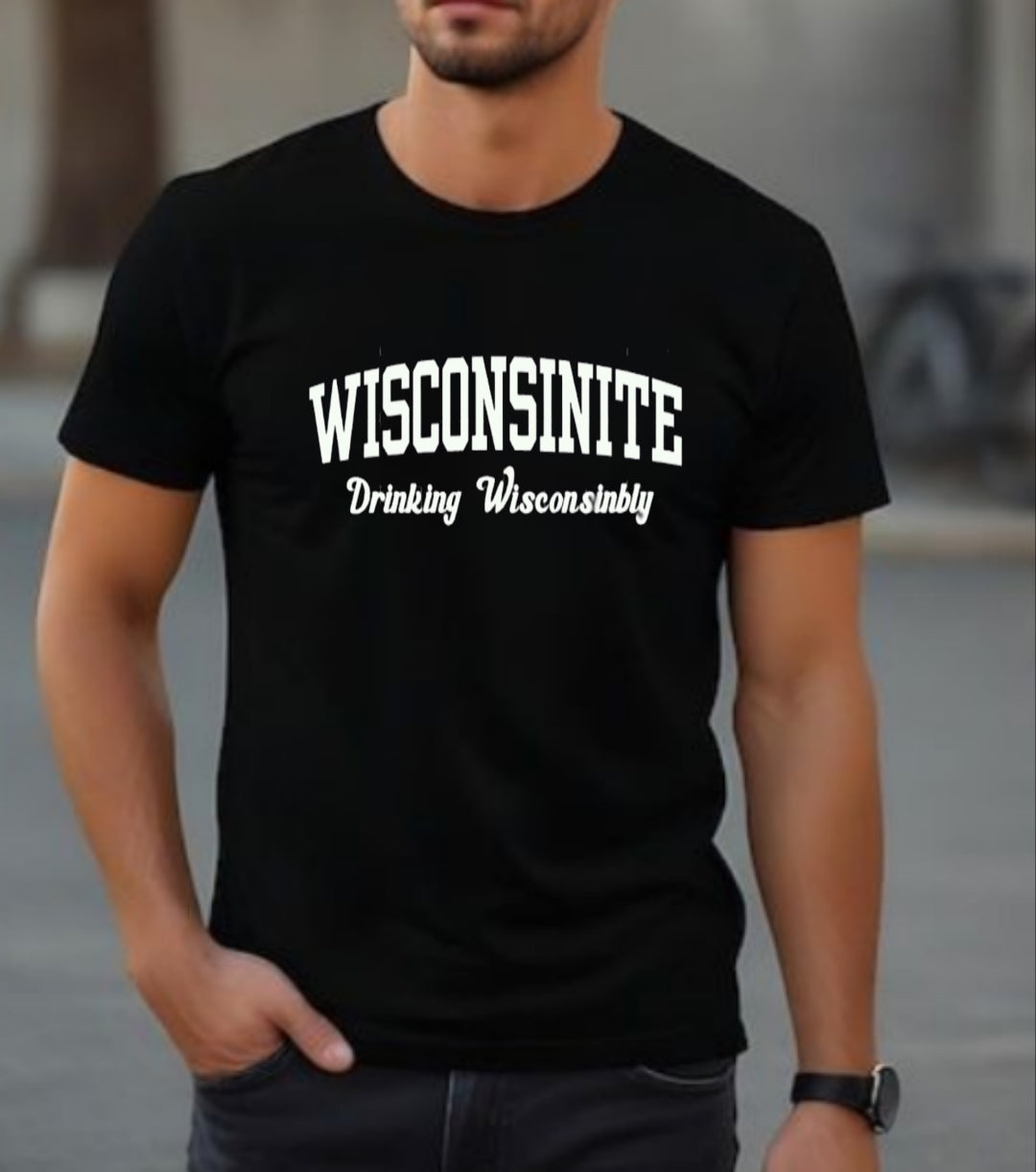 Wisconsinite Drinking Wisconsinbly shirt, Funny t-shirt, Midwest Gift, Wisconsin shirt, Wisconsin Drinking
