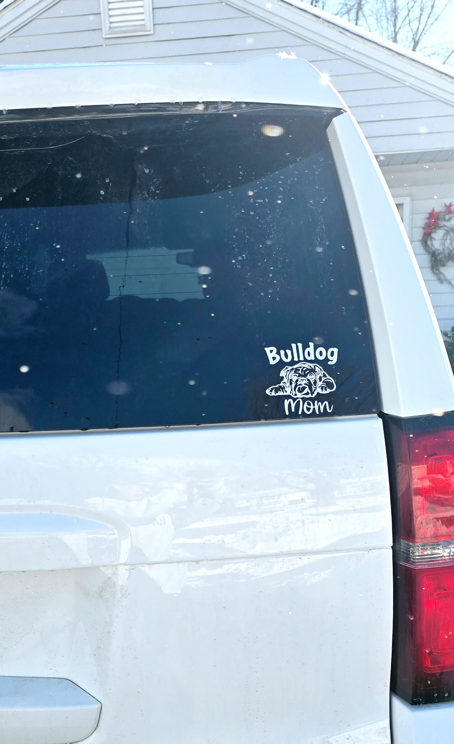 Bulldog mom Decal sticker | Easy Application | Window Car Decal | Mirror Decal | Decal | Gift |