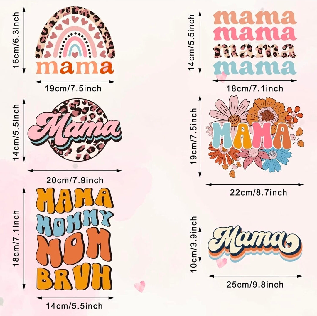 4 Mama Retro DTF transfers, t-shirt transfers, tote bag transfers, Pillow DTF prints