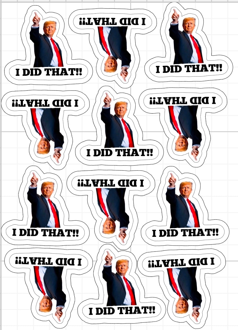 100pcs Trump I Did that Stickers Gas Pump Stickers Decal, Anti Trump Stickers, Fuck Donald Trump Mega Merchandise