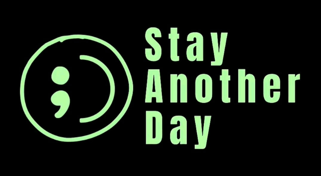 SAD Stay Another Day detail window sticker, Mental health awareness