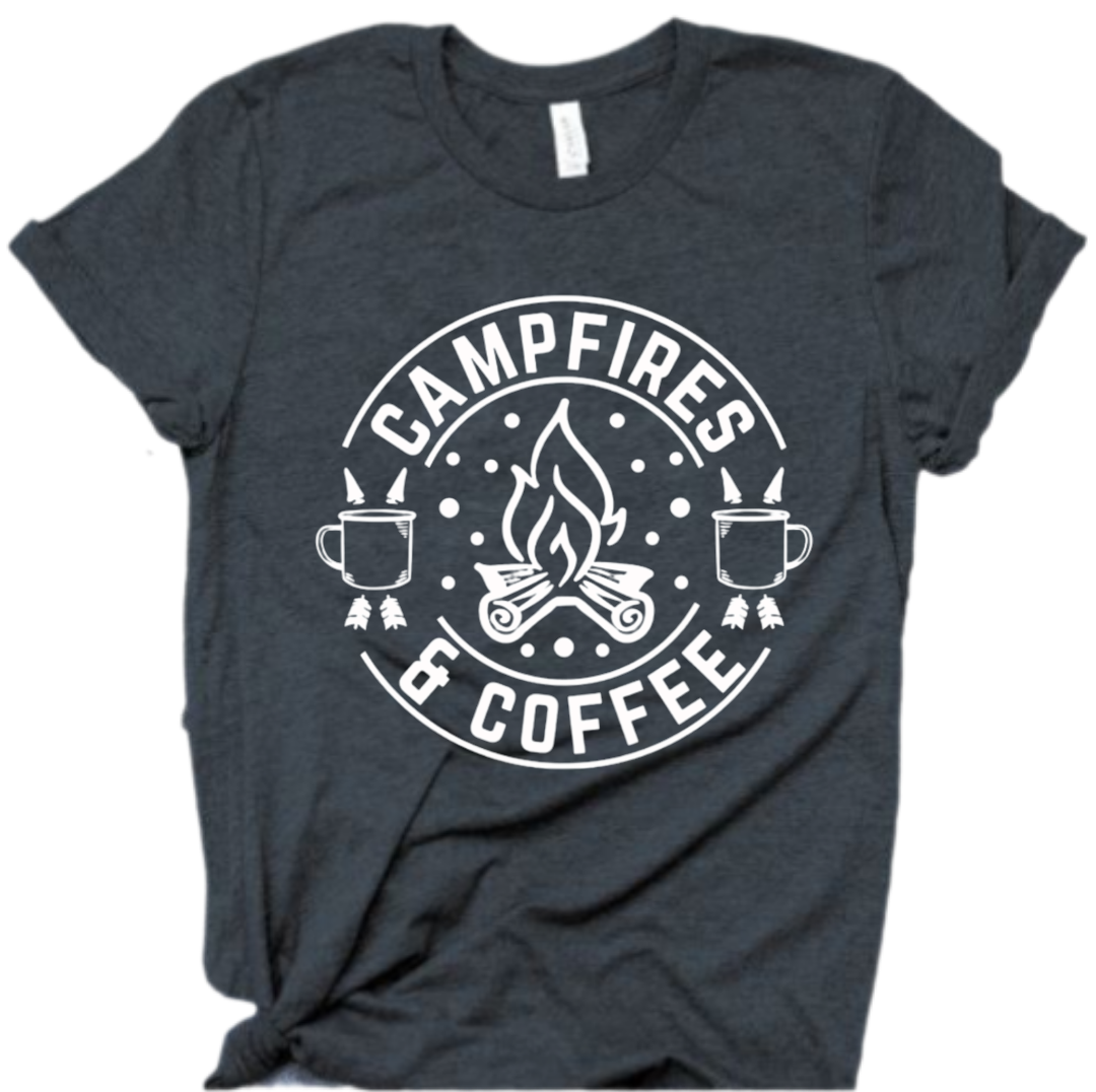 Camping Shirt, Camping Shirts for Women & Men, Campfires and Cocktails, Adventure Shirt, Funny Camping Shirt, Vacation Shirt, Road Trip Shirt