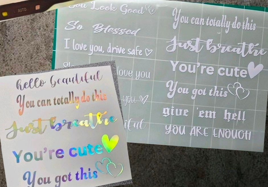 12 Positive Mirror Detail Stickers, Funny Affirmation Decal, Car Mirror Sticker, Positive Reminder