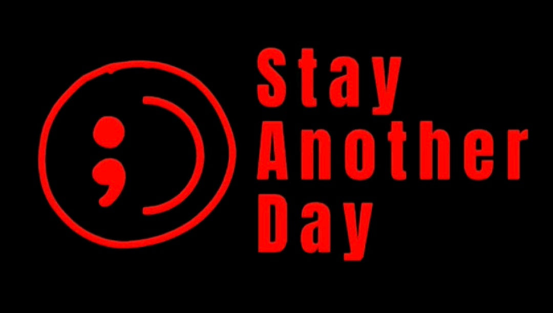 SAD Stay Another Day detail window sticker, Mental health awareness