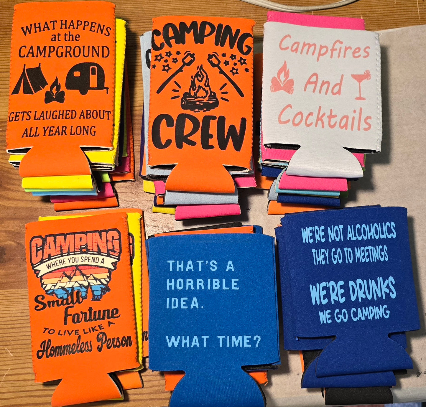 Camping Can Koozies 4pk