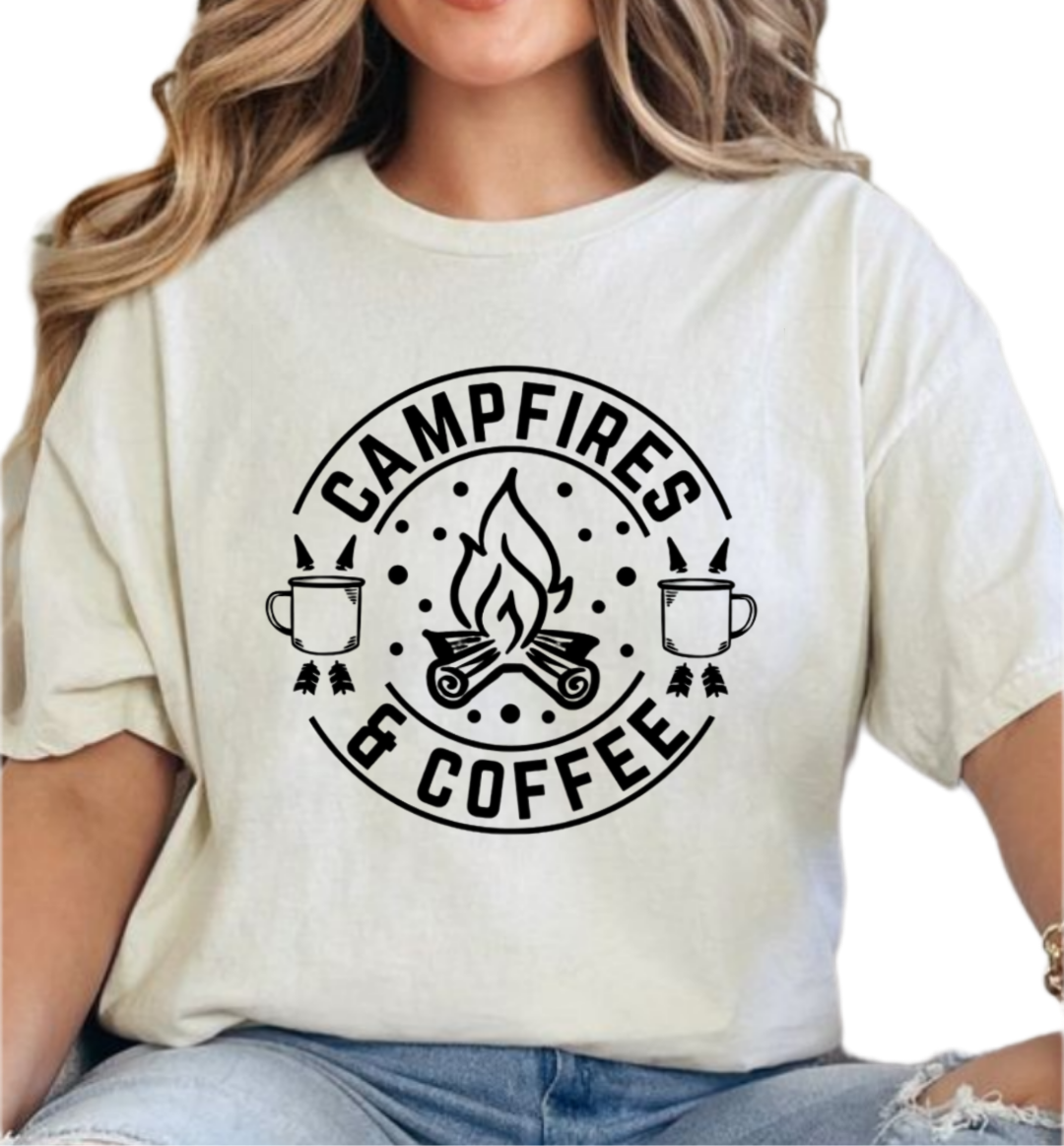 Camping Shirt, Camping Shirts for Women & Men, Campfires and Cocktails, Adventure Shirt, Funny Camping Shirt, Vacation Shirt, Road Trip Shirt